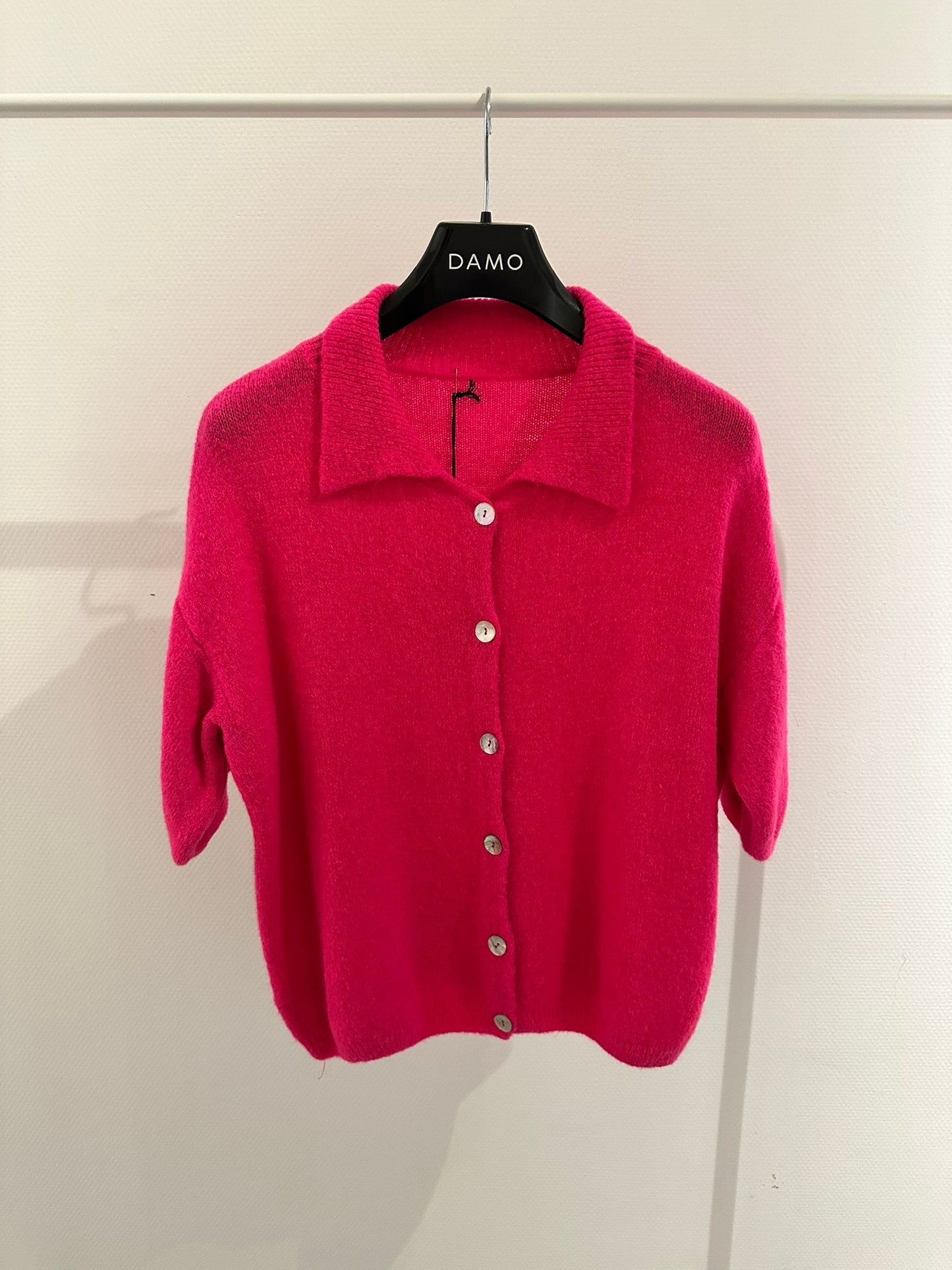 Fluo roze shirt wol