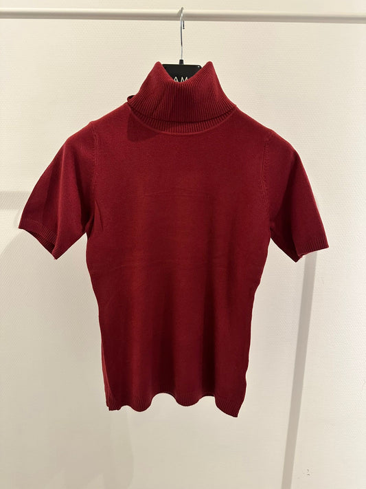 Bordeaux T-shirt met kraagje