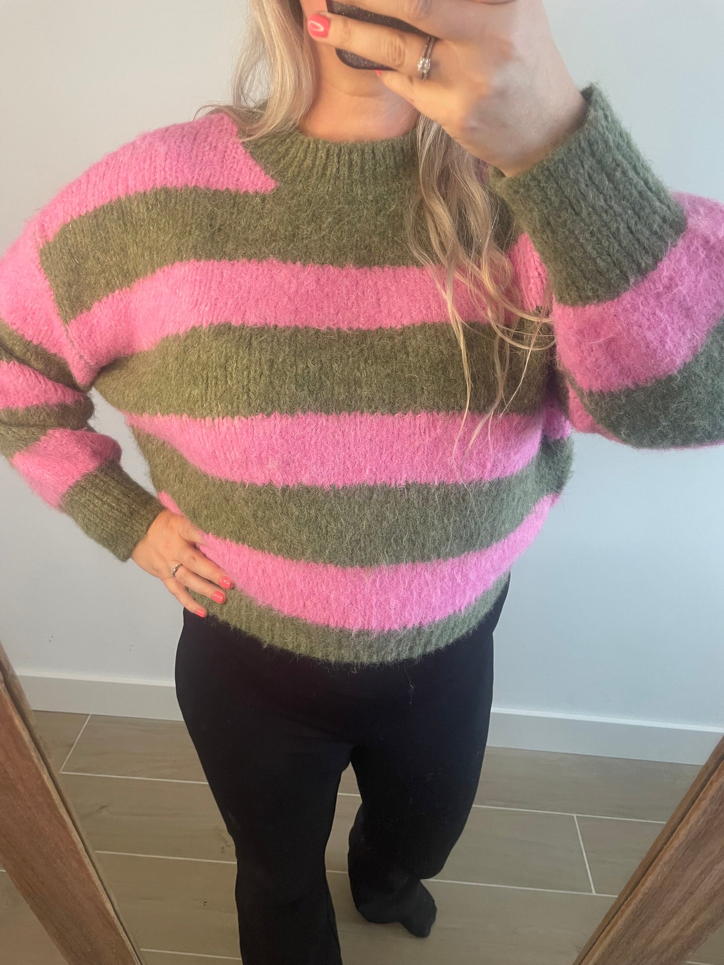 Olive - pink sweater