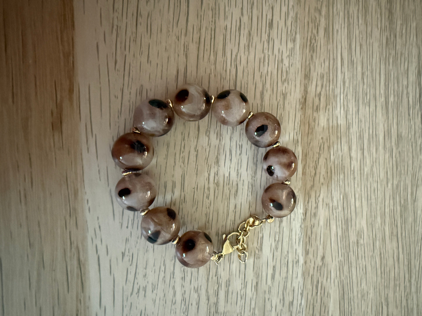 Armband met kralen TAUPE