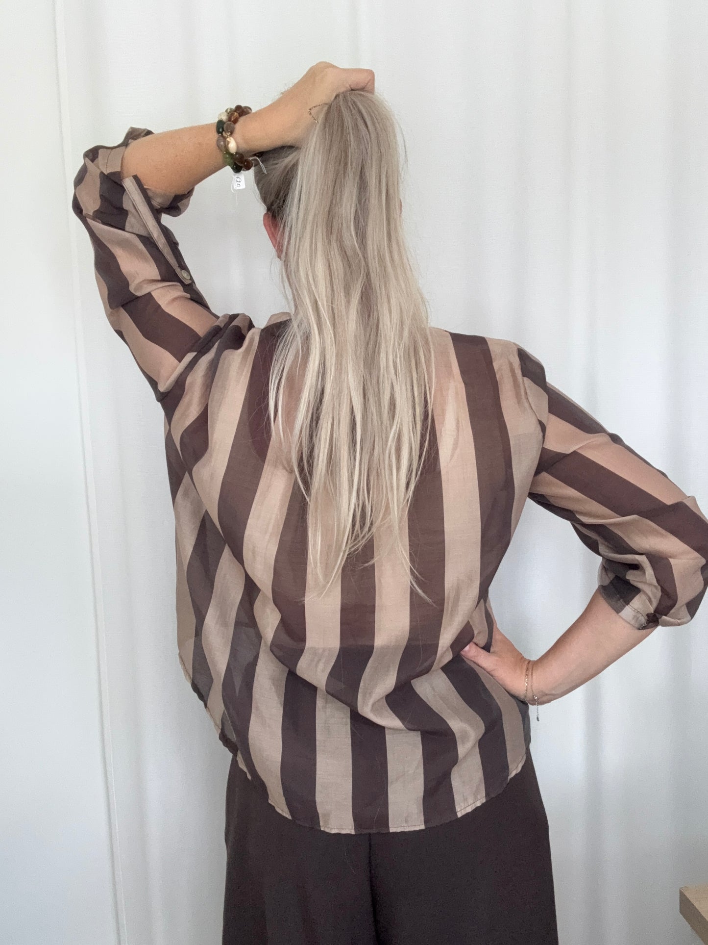 Hemdje gestreept bruin-beige