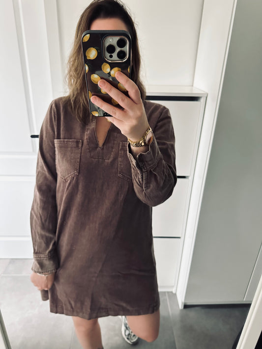 Choco kleedje met lange mouwen