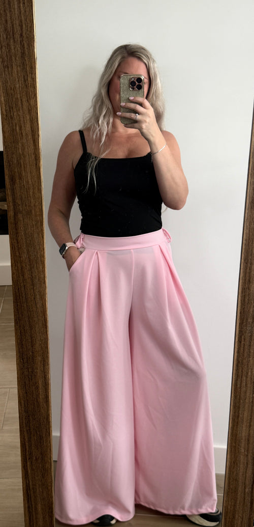 Broek (valt los + met stretchband bovenaan) - BLUSH - TU
