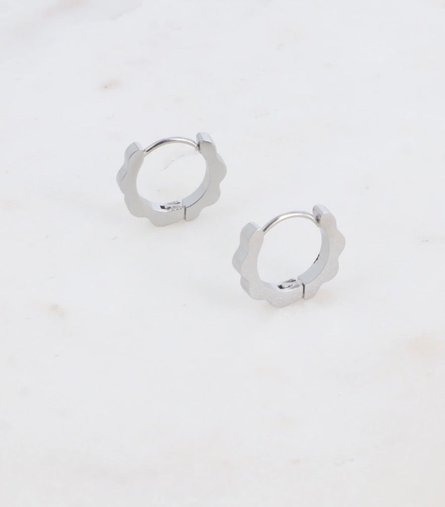 Zilverkleurige oorbellen hoops