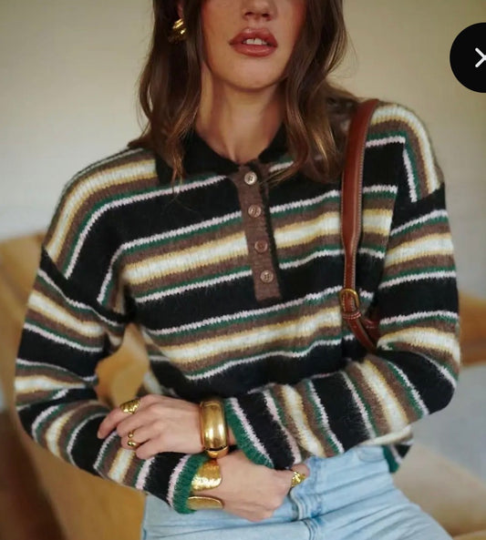 Pull polo gestreept