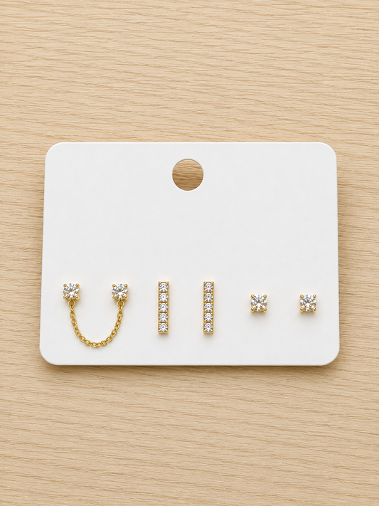 Set oorbellen gold