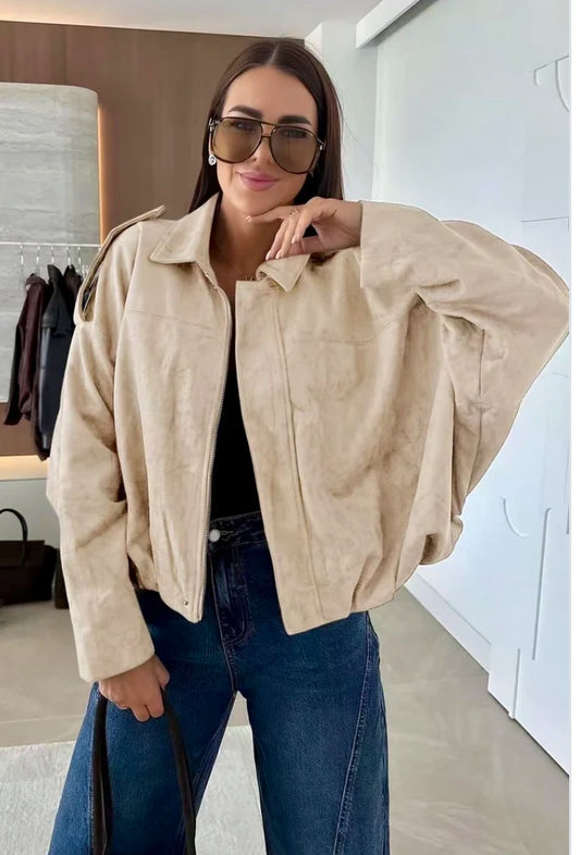 Beige suède jasje
