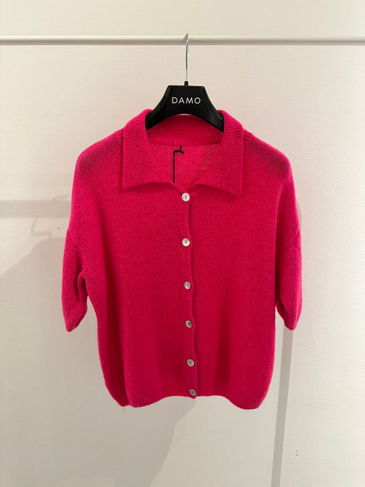 Fluo roze shirt wol