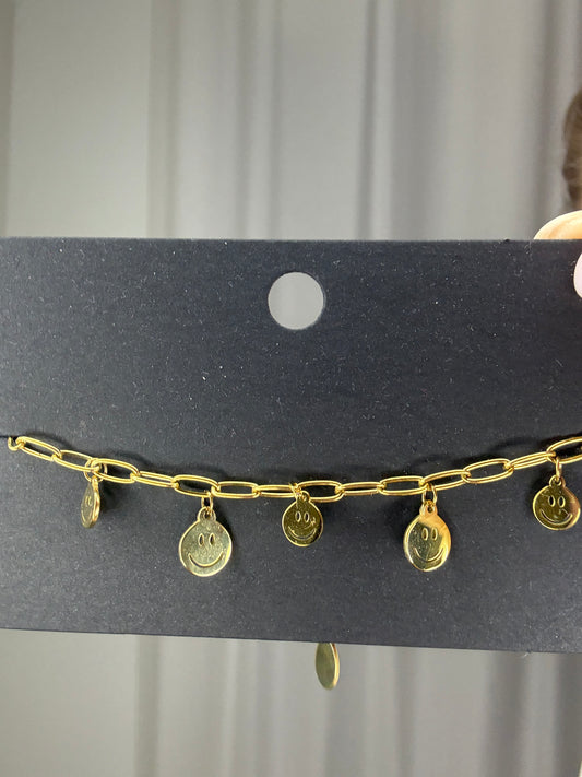 Goudkleurige armband smileys