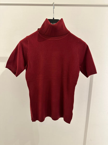 Bordeaux T-shirt met kraagje