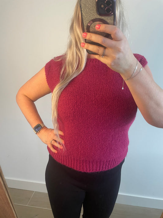 Debardeur grijs-magenta-paars