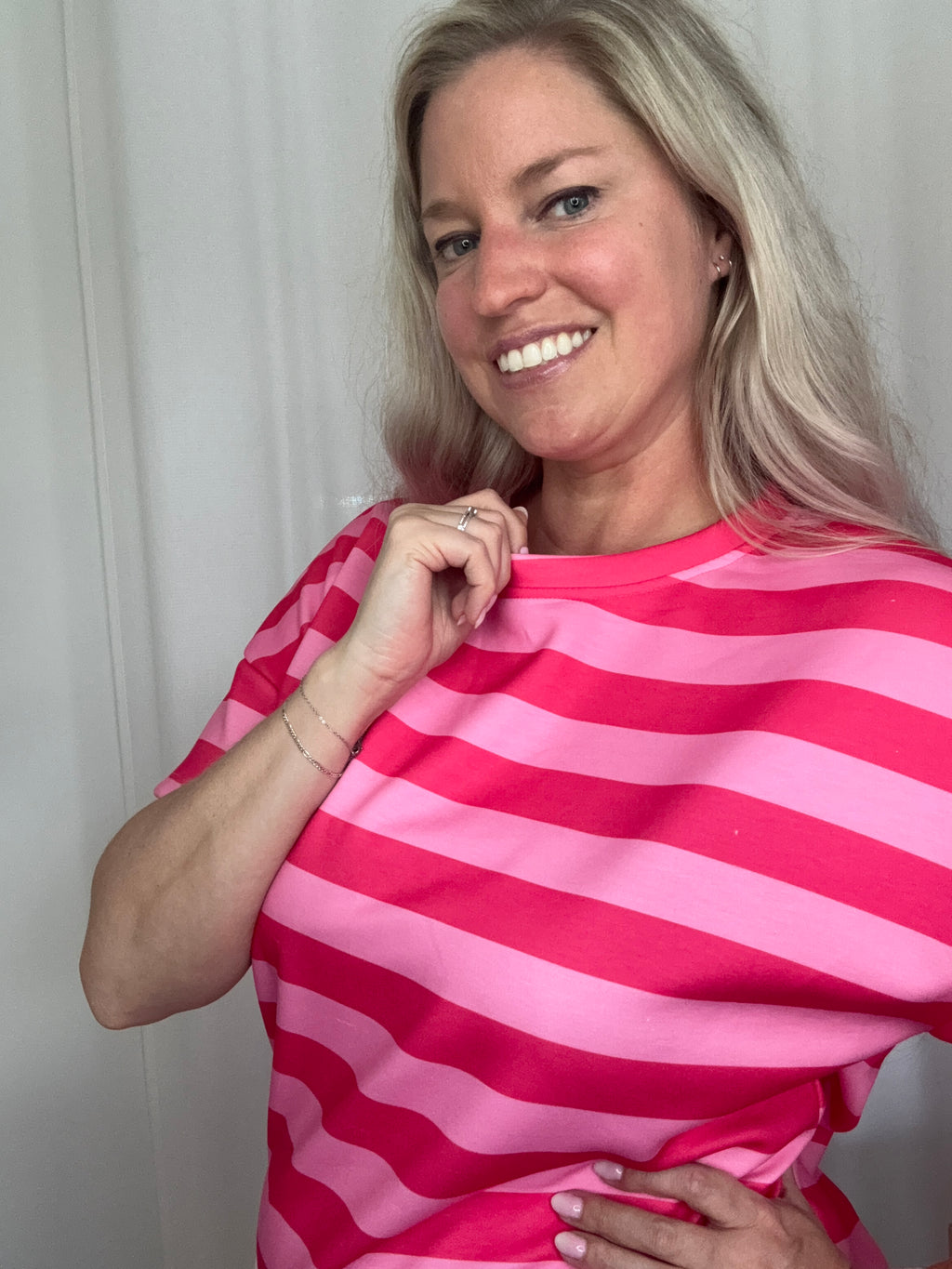 shirt gestreept PINK (TU)
