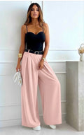 Broek (valt los + met stretchband bovenaan) - BLUSH - TU