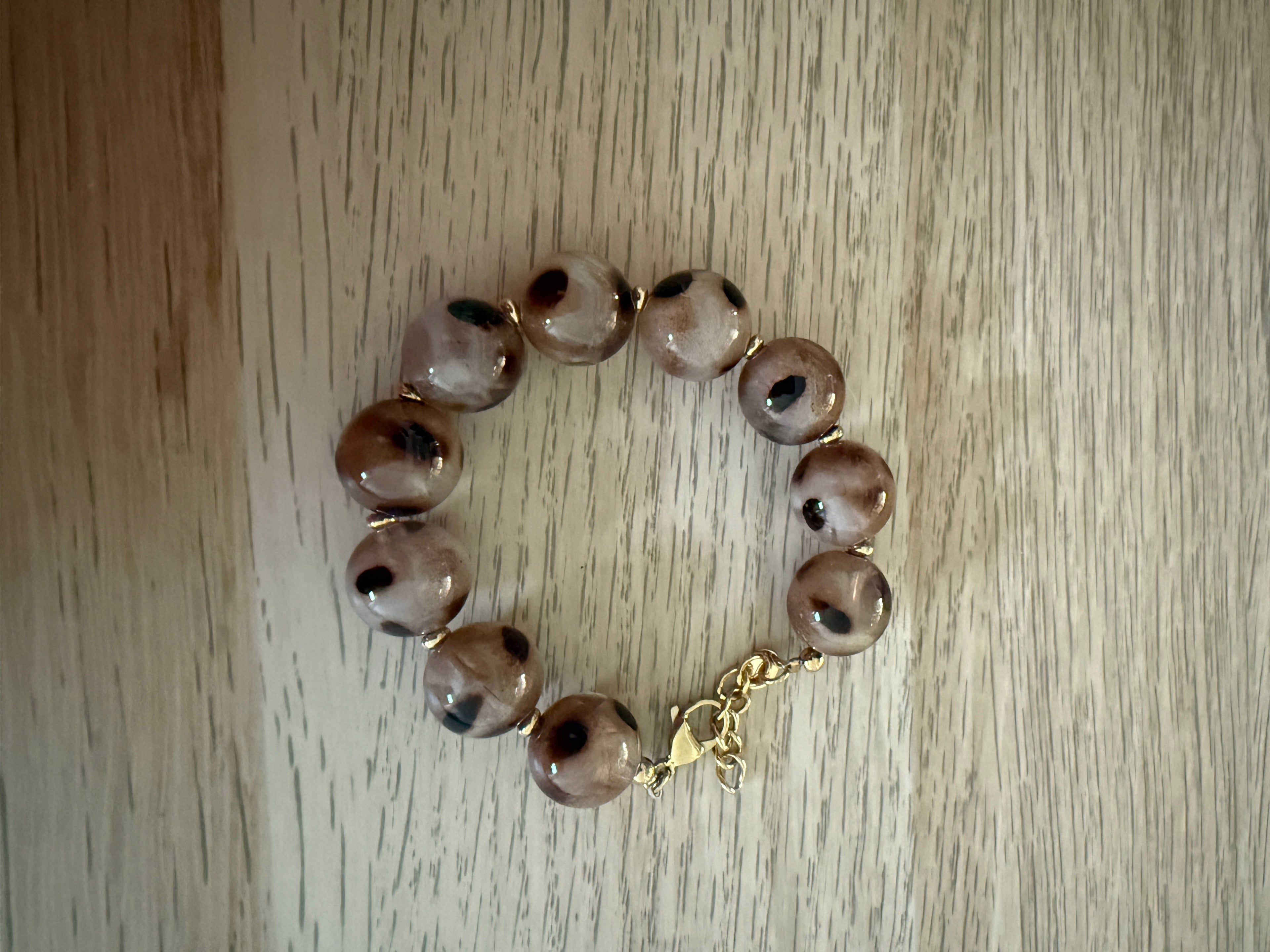 Armband met kralen TAUPE