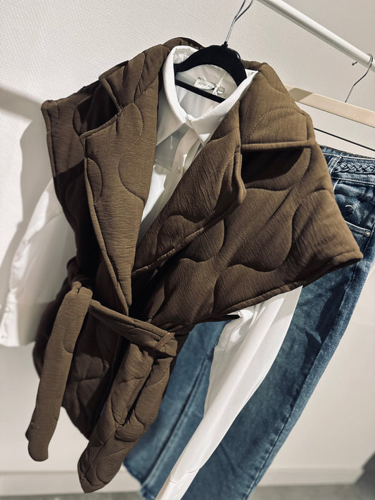 Bruine vest zonder mouwen