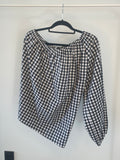 Geruite blouse - half shoulder