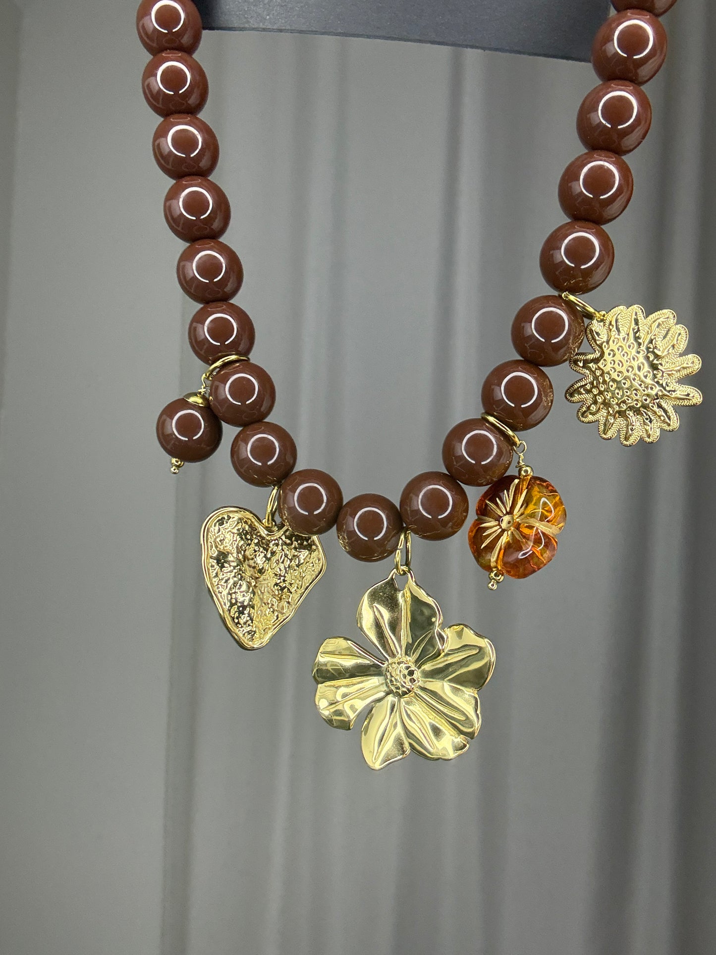 Ketting bruine kralen
