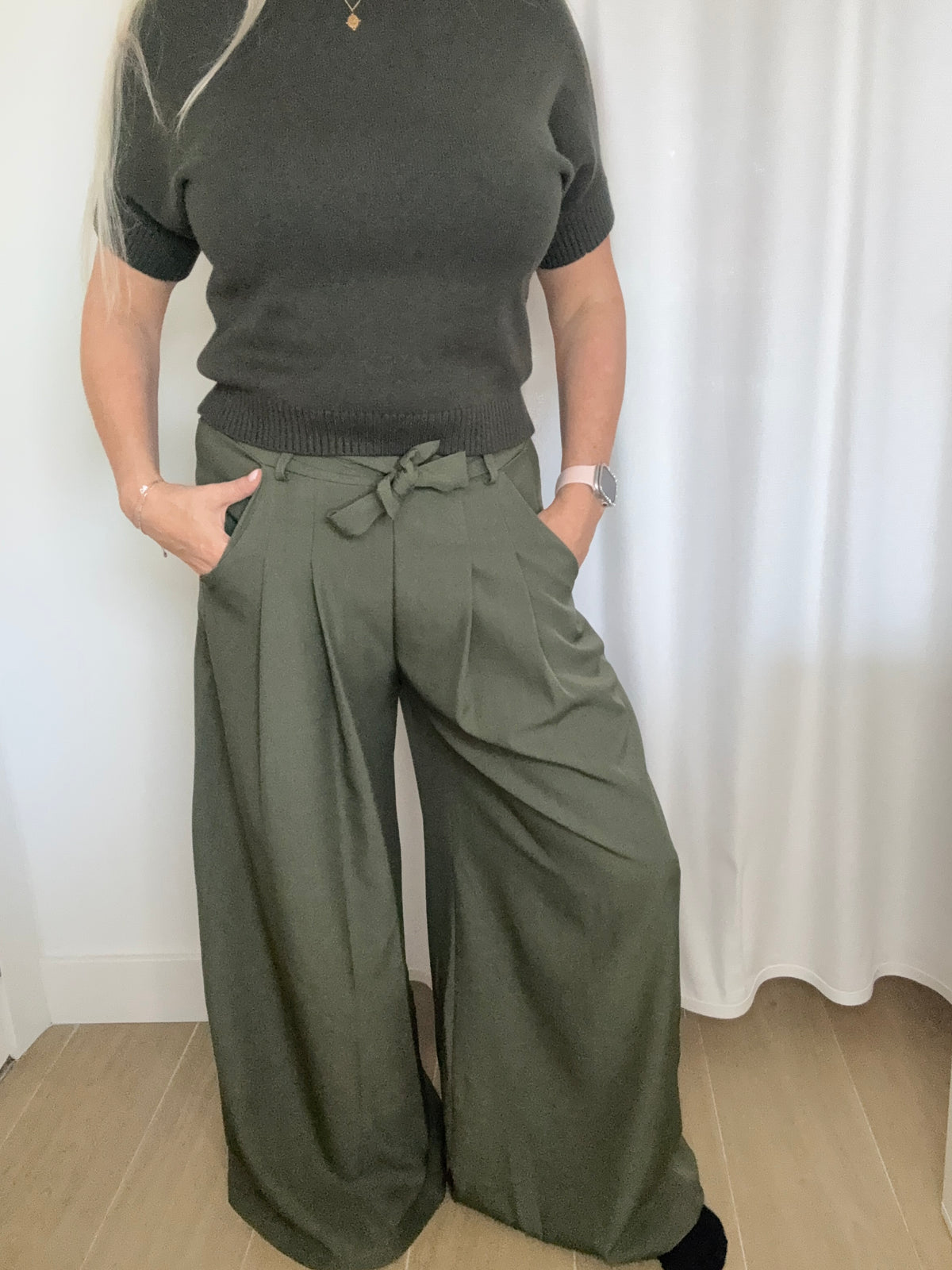 Broek kakigroen