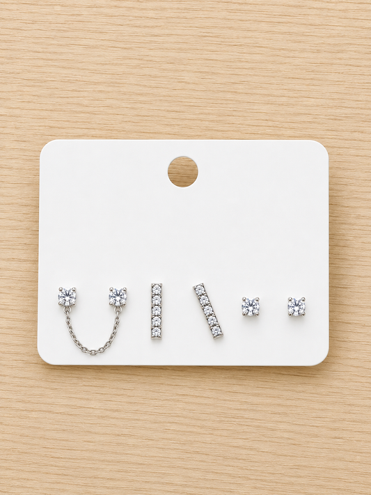 Set oorbellen silver