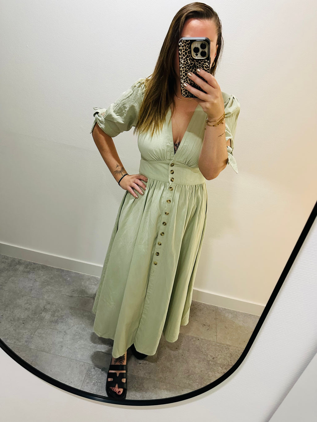 Groen lang kleed