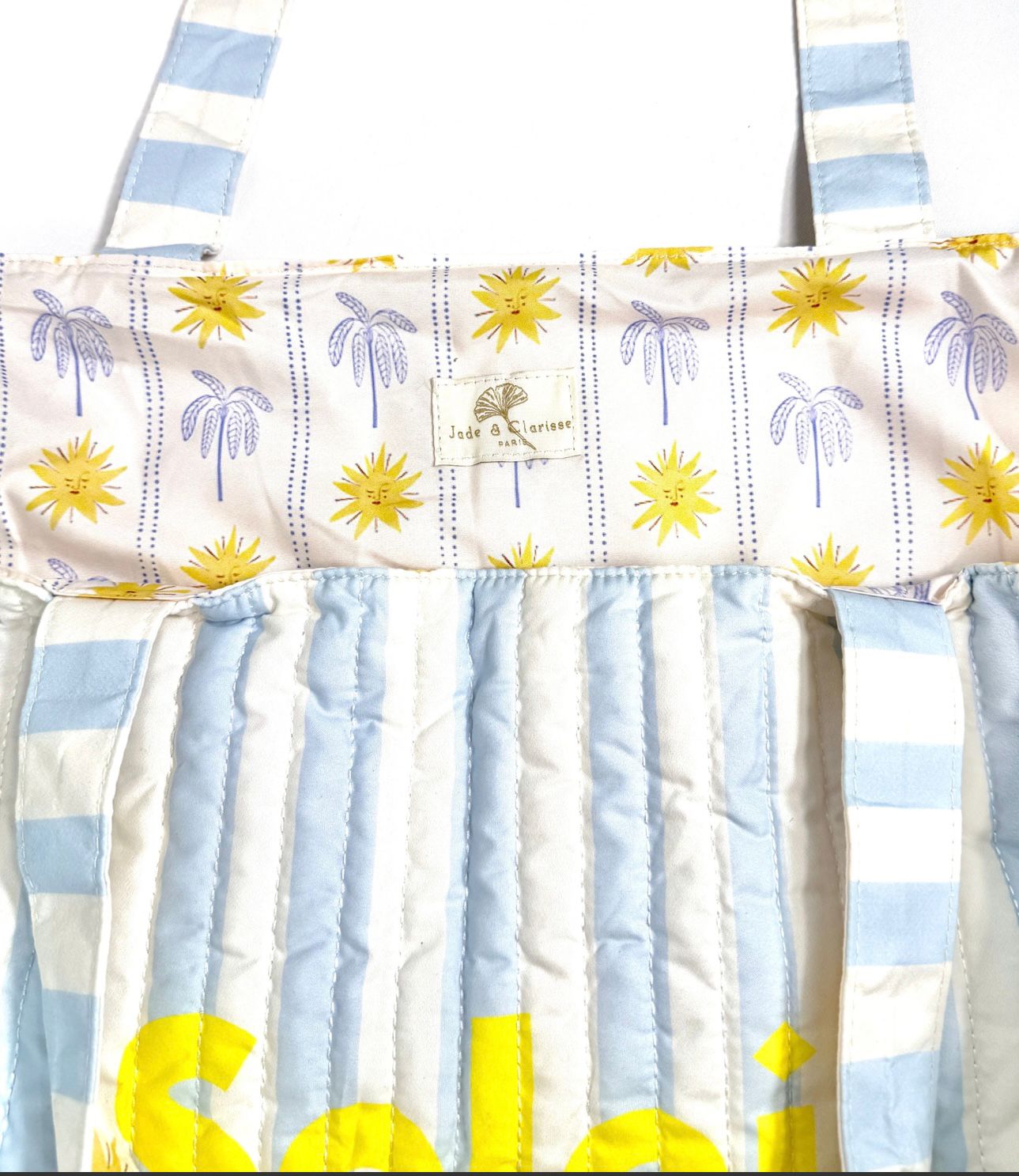Reversible tas soleil blauw 34x58 cm