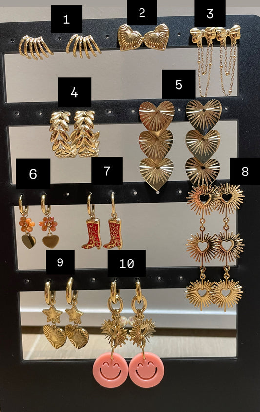 Oorbellen €15 per paar