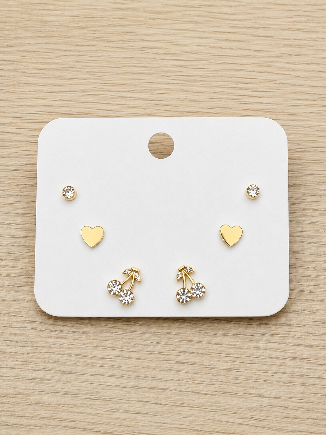 Set oorbellen cherry gold