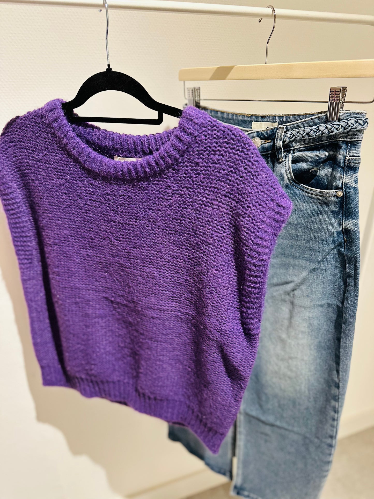 Debardeur grijs-magenta-paars