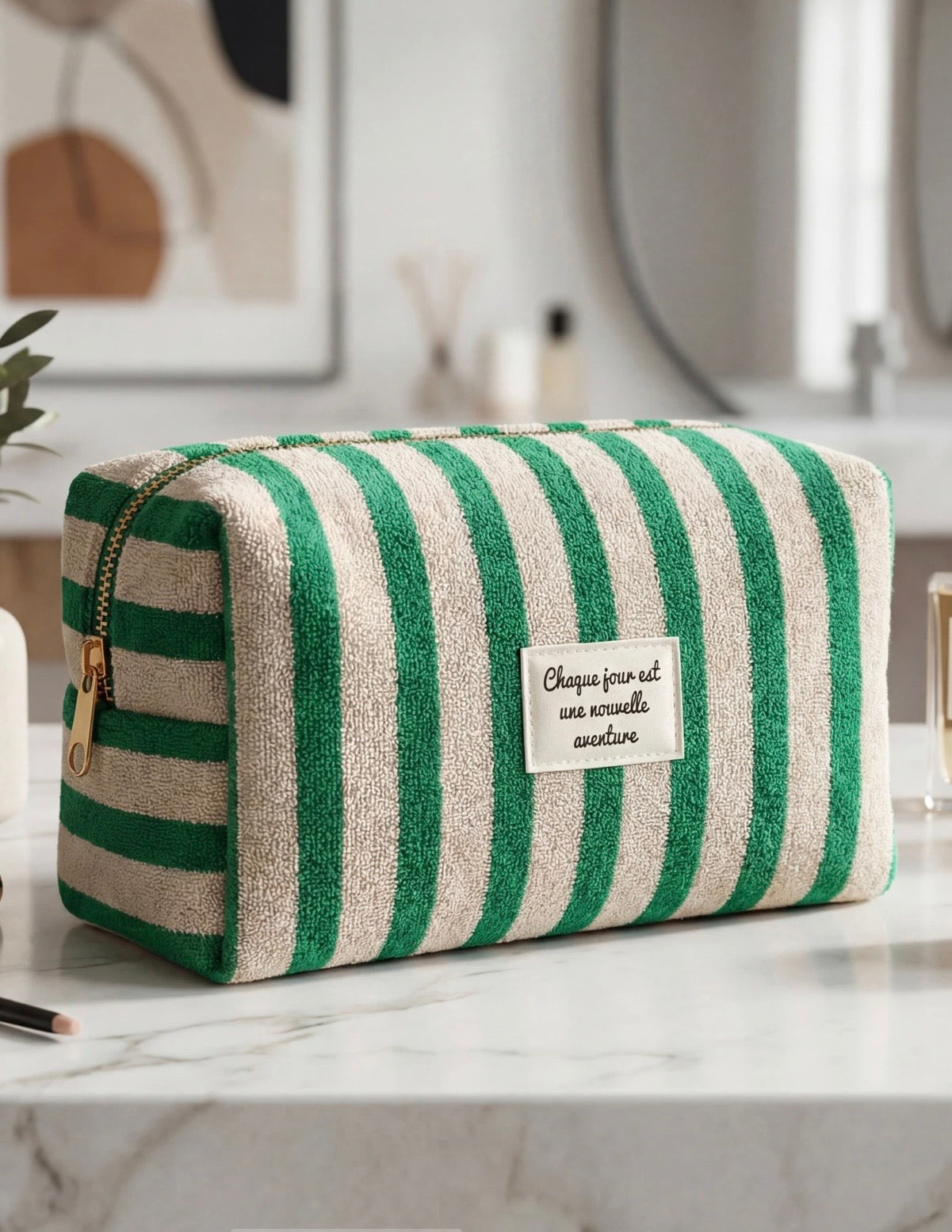 Toiletzak ‘Chaque jour’ groen