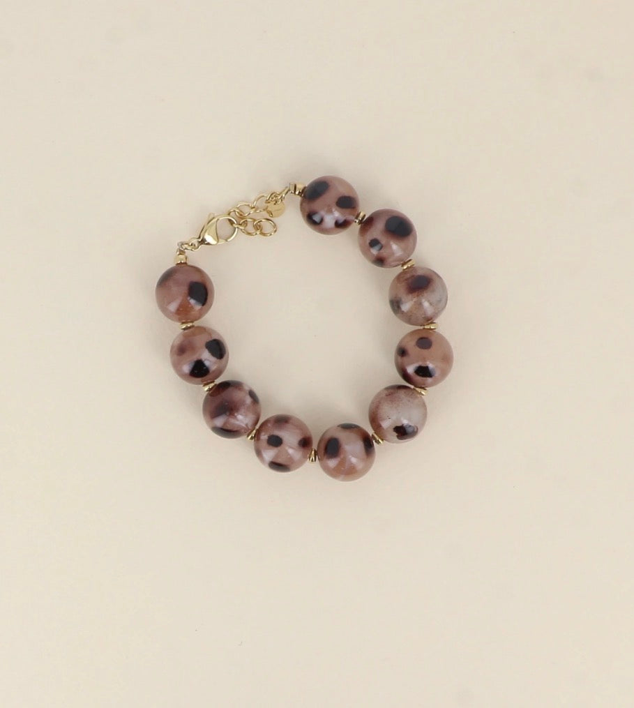 Armband met kralen TAUPE