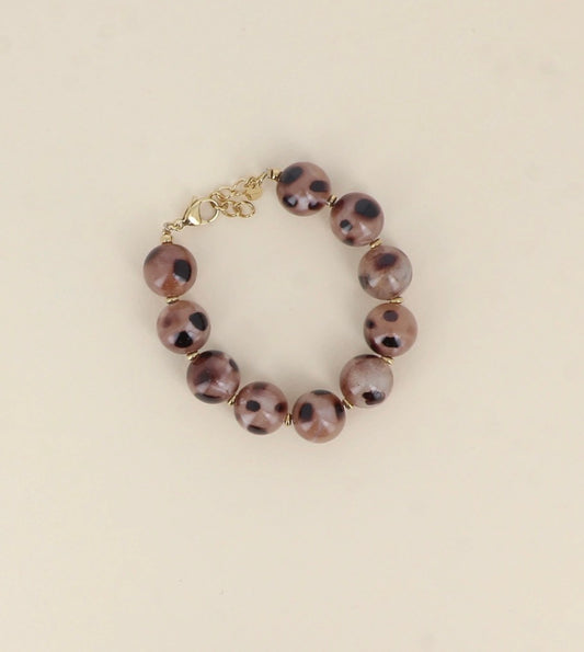Armband met kralen TAUPE