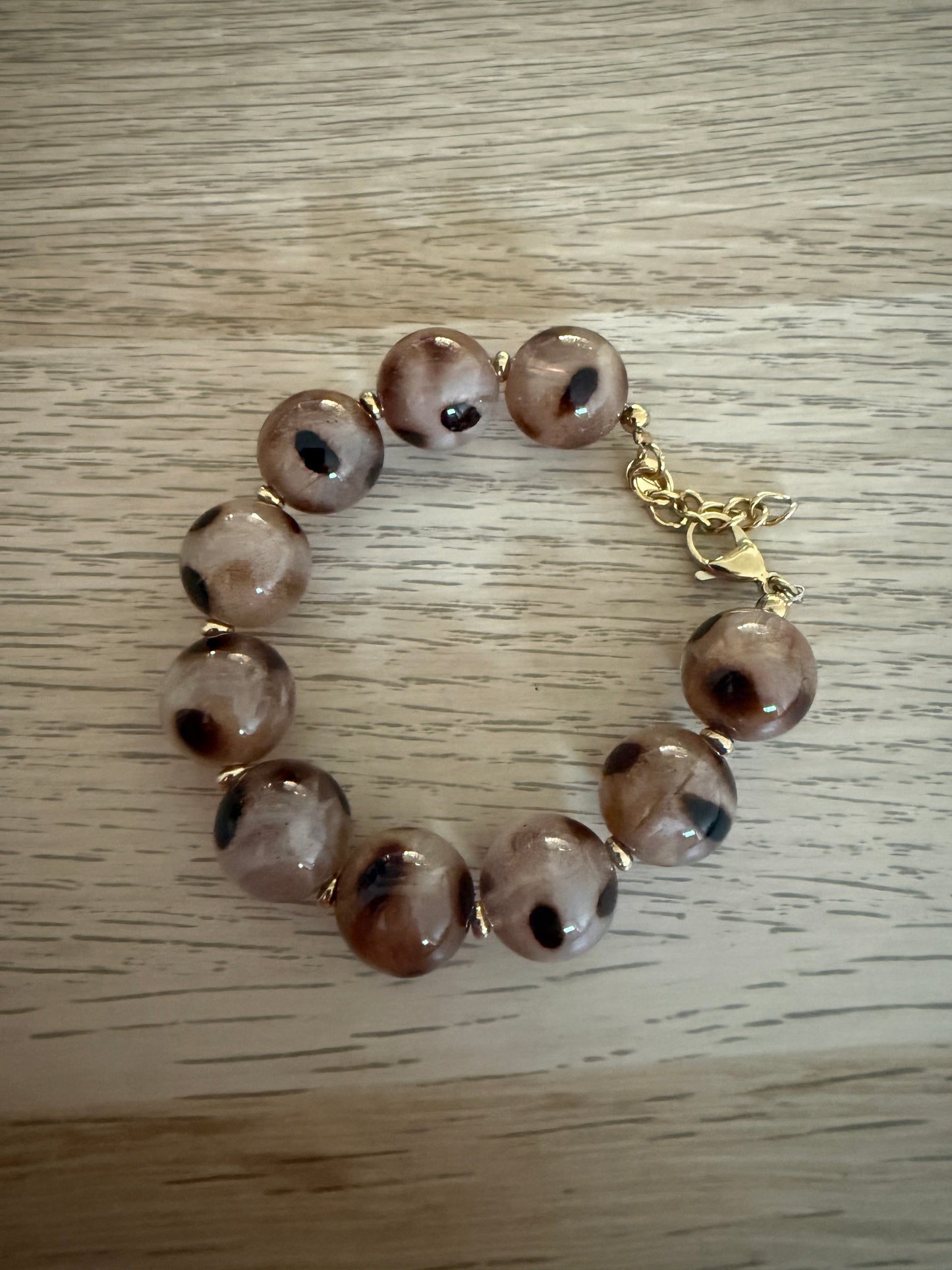 Armband met kralen TAUPE
