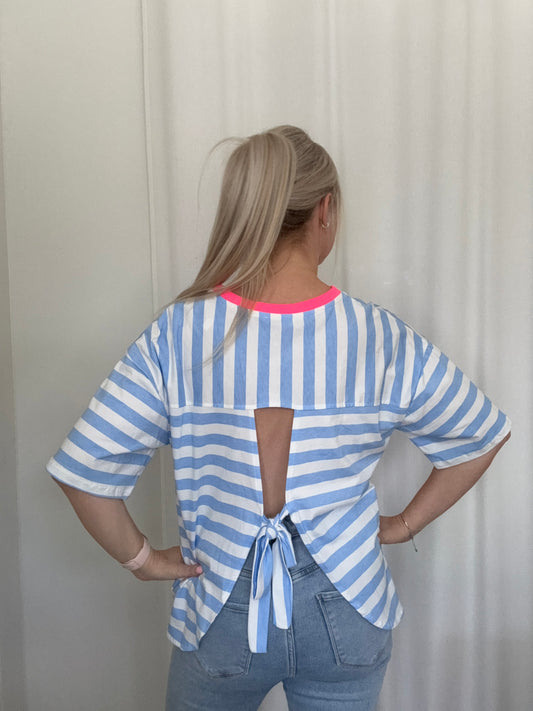 Shirt met open rug en strik - TU