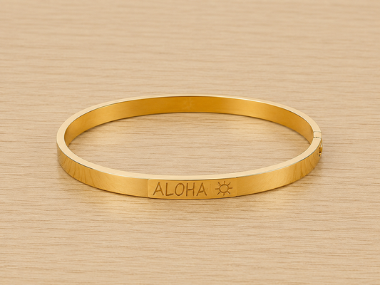 Goudkleurige klikarmband aloha