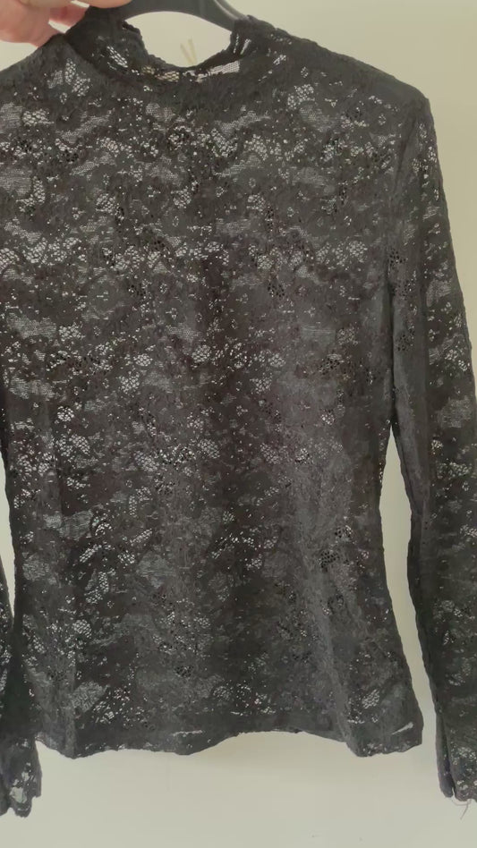 Zwart kanten top